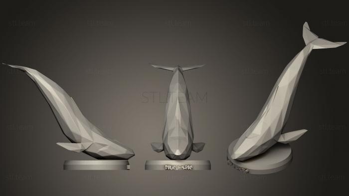 3D model Poly Blue Whale (STL)